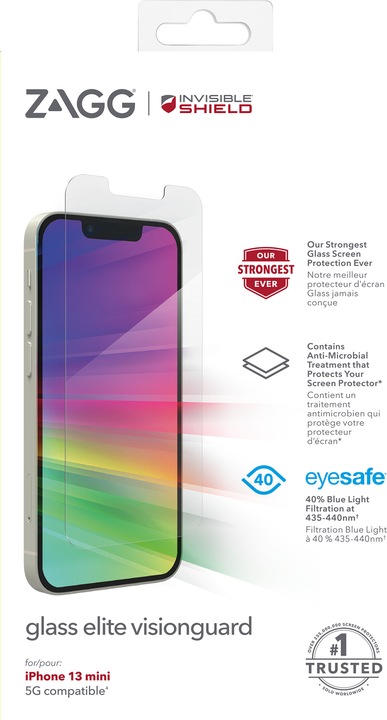 Produktbild InvisibleShield Glass Elite VisionGuard+ (1 Stück, Apple iPhone 13 mini)