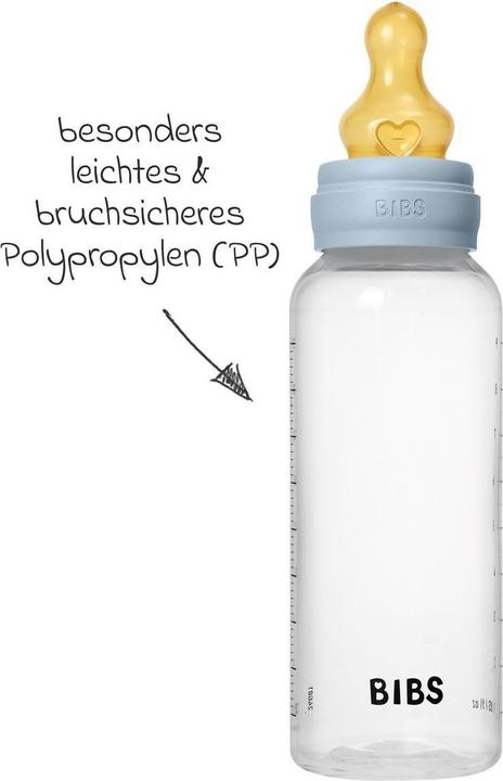 Actual product image Bibs Anti Kolik Flasche Latex 270 ml Medium Flow Baby Blue (270 ml)