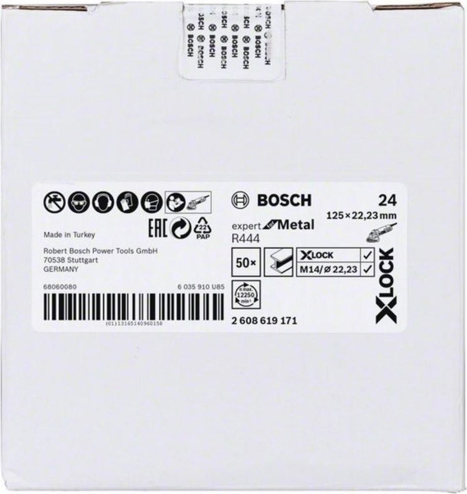 Produktbild Bosch Professional Zubehör X-LOCK Fiberschleifscheibe, Ø125 mm, K 24, R444, Expert for Metal, 1 Stk. (24)