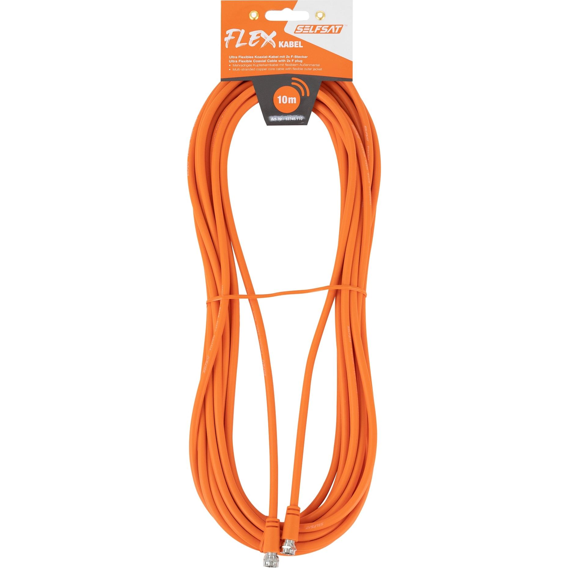Thumbnail - Selfsat Antennenanschlusskabel Flex 10 m, orange (Antennenkabel), Antennenkabel