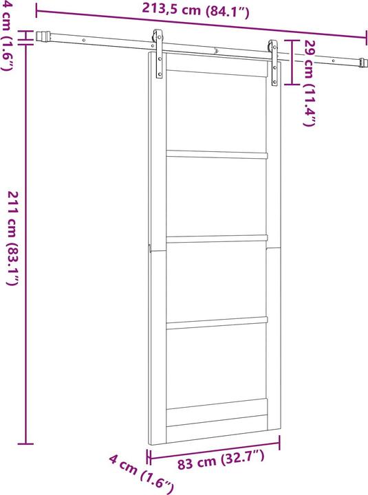 Actual product image vidaXL Schiebetür