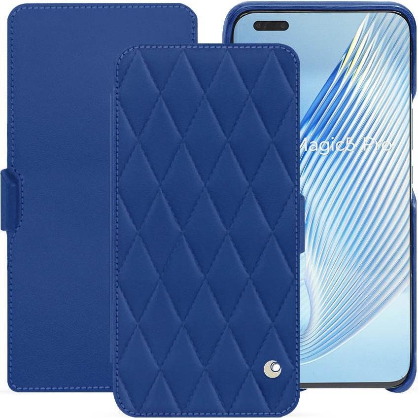 Noreve Lederschutzhülle horizontal (Honor Magic5 Pro), Smartphone Hülle, Blau