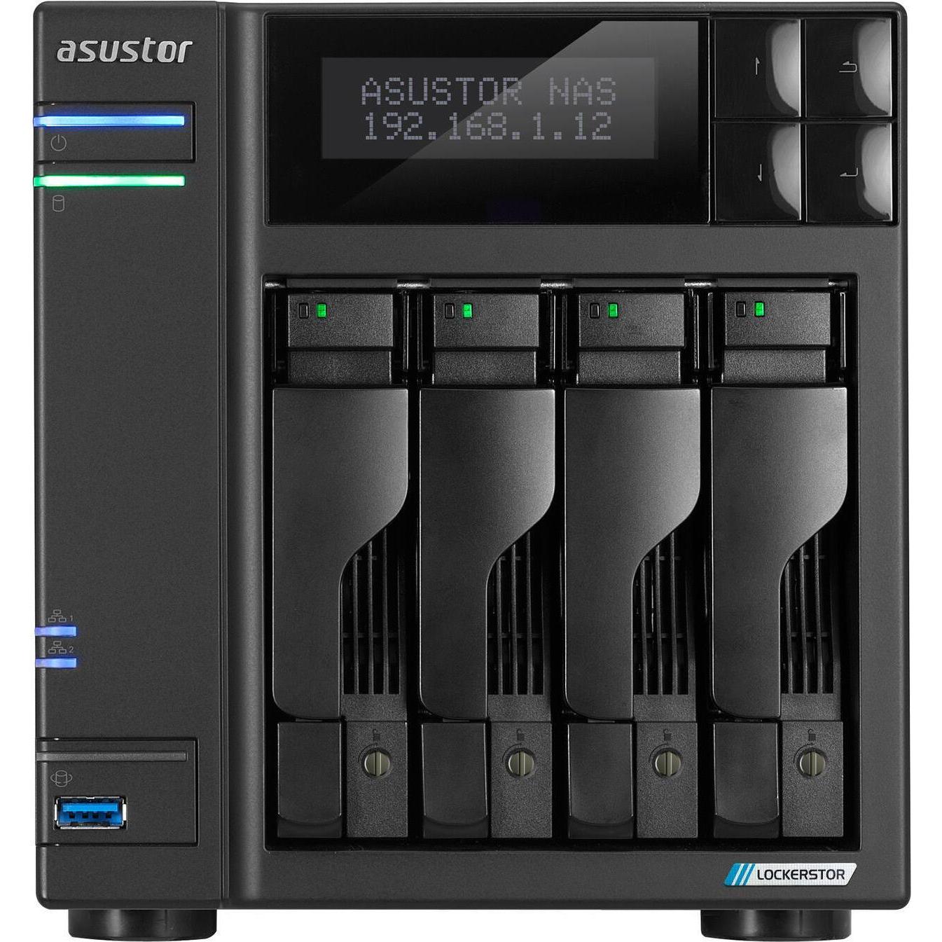 Asustor Lockerstor 4 Gen2 (AS6704T) (0 TB), NAS, Schwarz