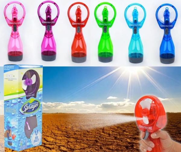 Kögler Handventilator mit Wassersprühfunktion, in Fensterbox, H: 26cm B: 9cm T: 7,5cm Gewicht: 157 g