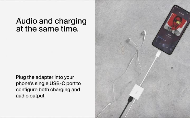 Actual product image Belkin RockStar Adapter (3.5mm socket, USB Type C)