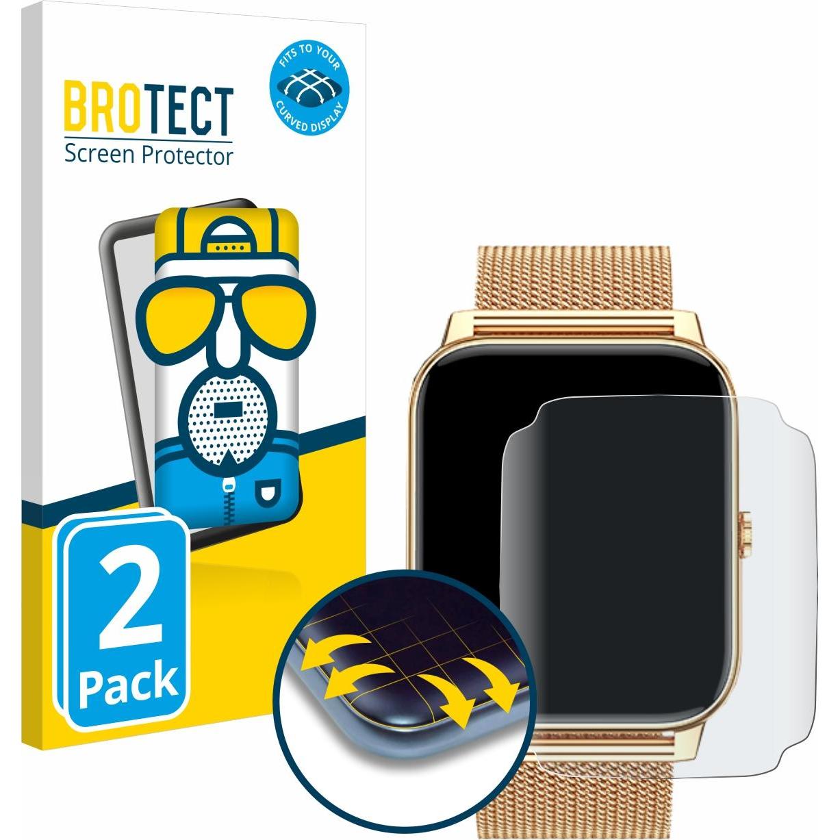 BROTECT Fullscreen Schutzfolie Displayschutz Folie Matt Entspiegelungsfolie, Smartwatch Schutzfolie, Grau