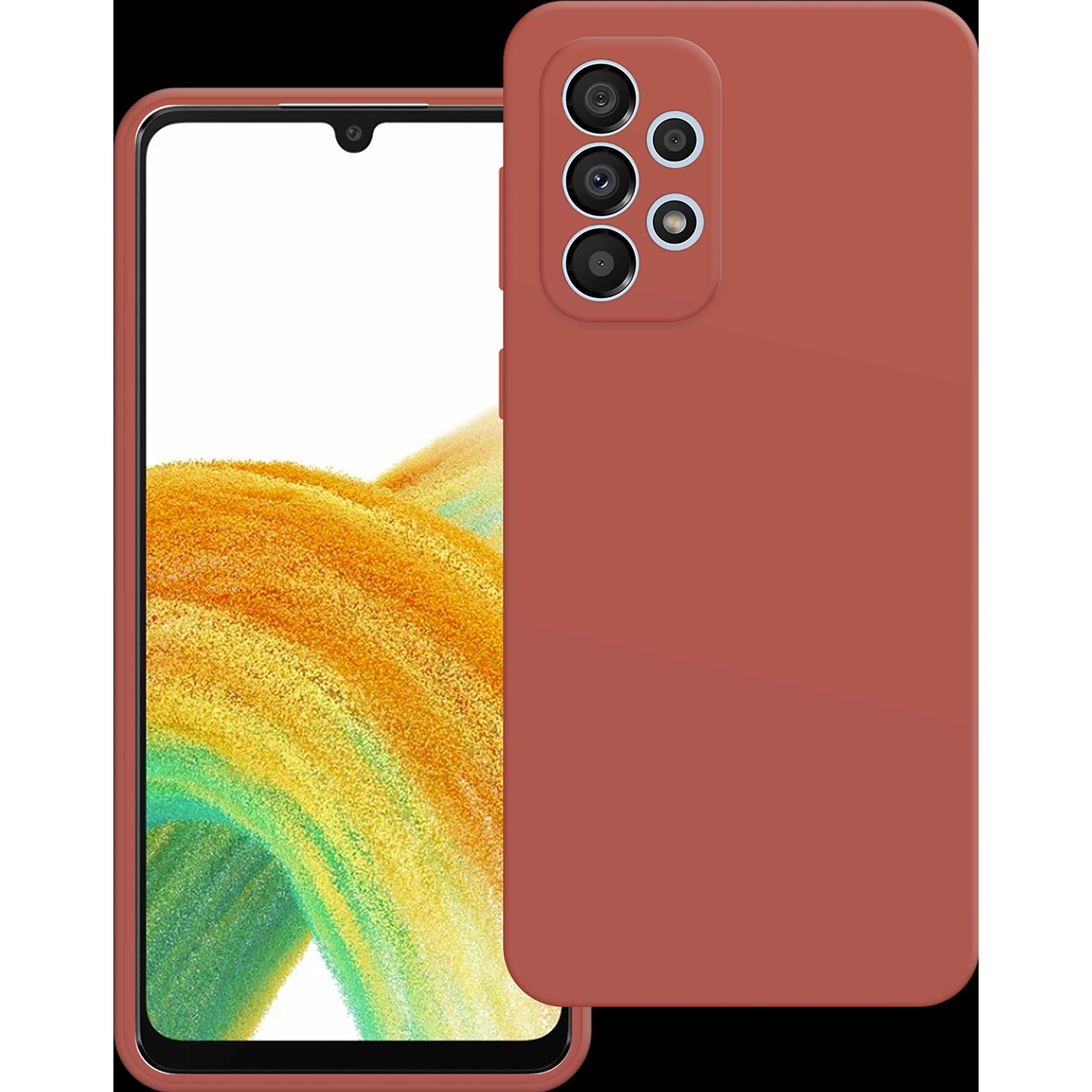 Cazy Silikon Hülle Kompatibel mit Samsung Galaxy A33 - Soft TPU Schutz - (Samsung Galaxy A33), Smartphone Hülle, Rot