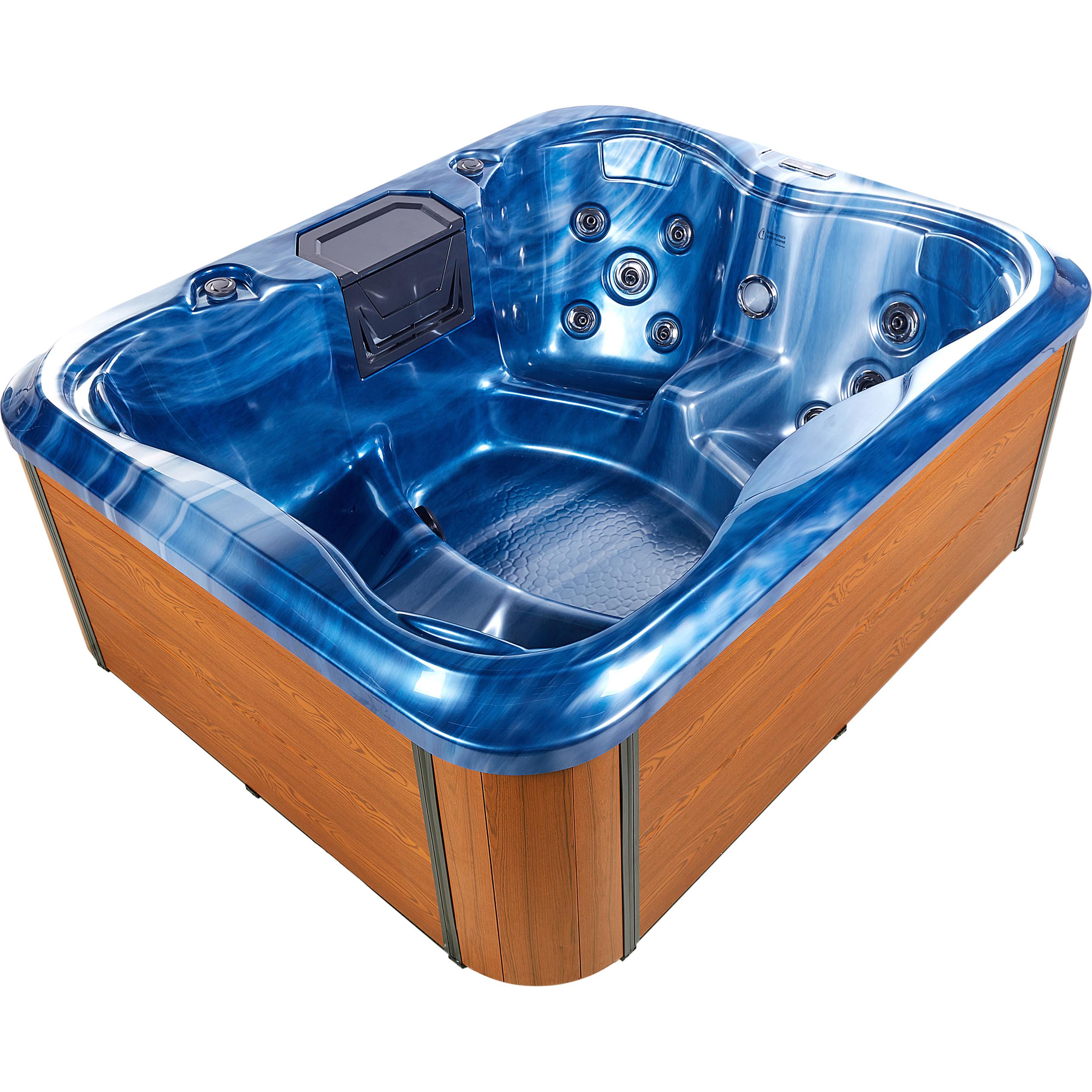 Beliani, Whirlpool, Whirlpool Outdoor blau mit LED rechteckig 180 x 215 cm ARCELIA