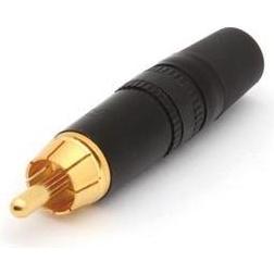 Neutrik Cinchstecker (Rca) - Vergoldete Kontakte - Schwarzer Markierungsring, Elektronikkabel + Stecker, Schwarz