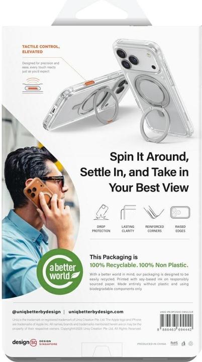 Produktbild Uniq Swivix Case for iPhone 17 Pro Max 360 Rotating Kickstand Transparent (Apple iPhone 17 Pro Max)