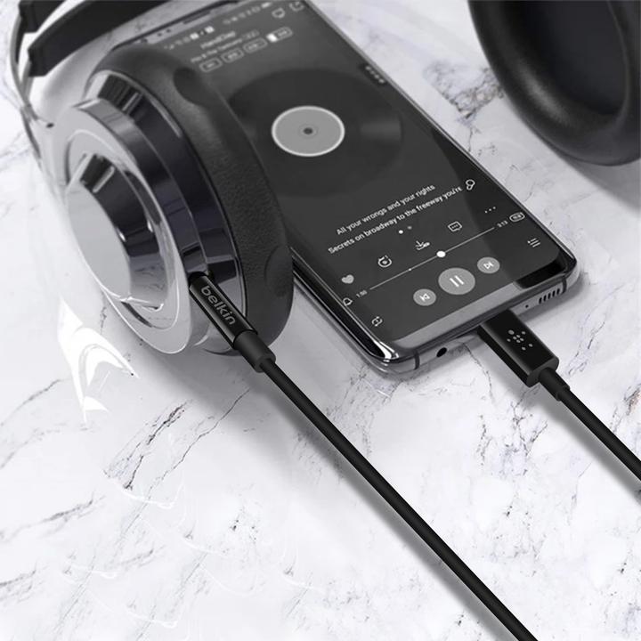 Produktbild Belkin RockStar 3,5mm Aud./USB-C Kabel 0,9m (0.90 m, 3.5mm Klinke (AUX))
