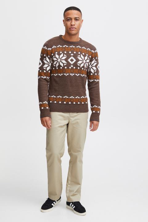 Image du produit Solid Norwig Pull En Grosse Maille Pull-Over Tricot Pour Homme Avec Encolure Rond (M)