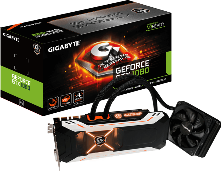 Actual product image Gigabyte GeForce GTX 1080 Xtreme Gaming Water Cooling (8 GB)