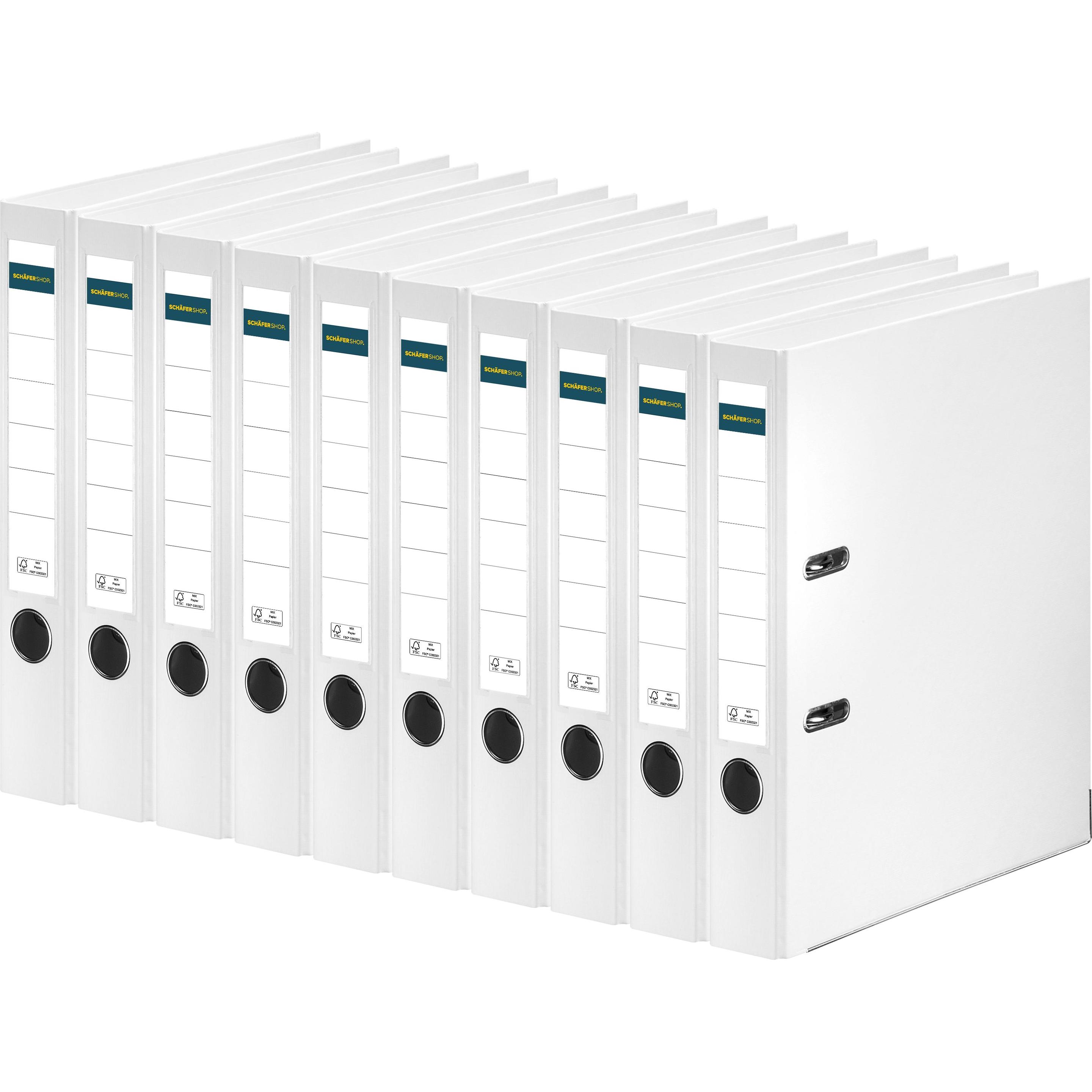 2x Schäfer Shop, Ordner, Ordner, DIN A4, Rückenbreite 50 und 80 mm (A4, 50 mm, 10 x)