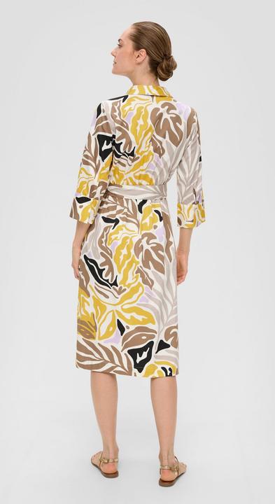 Image du produit s.Oliver Kleid Gemustertes Hemdblusenkleid aus Popeline mit Bindegürtel (36)