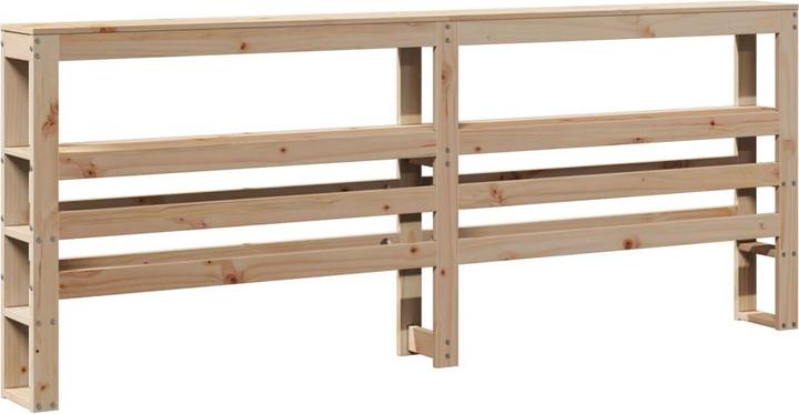Produktbild VidaXL Massivholzbett Holzbett Bett Palettenbett Kopfteil Weiss 200x200cm Kiefer (200 x 200 cm)