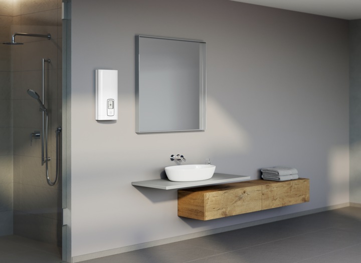 Actual product image Stiebel Eltron DHE Connect 18/21/24 kW Fully electric instantaneous water heater always accurate to the degree