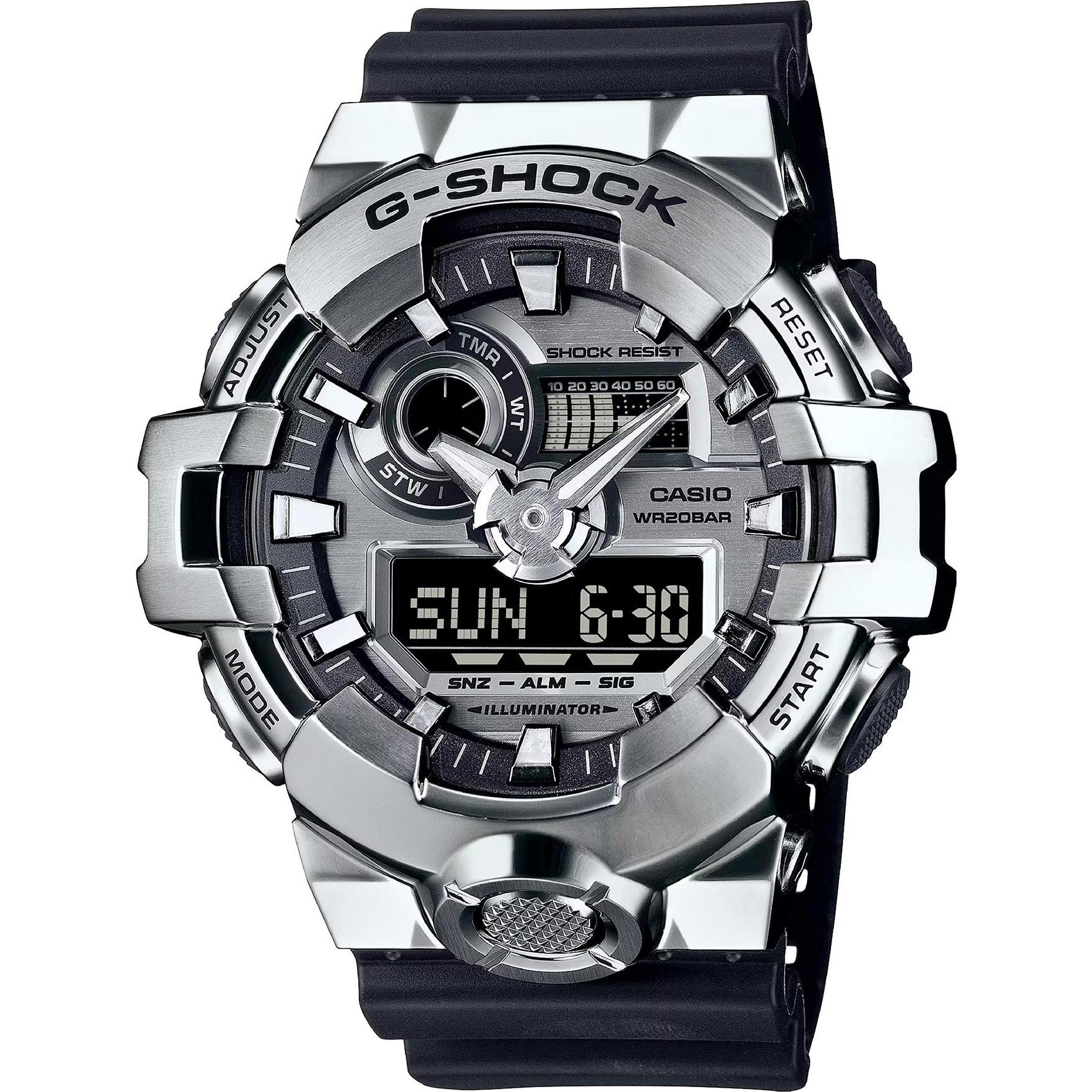 G-Shock Argento/Nero Orologio Da Polso, Gm-700-1Aer, (Cronografo, 53.40 Mm)