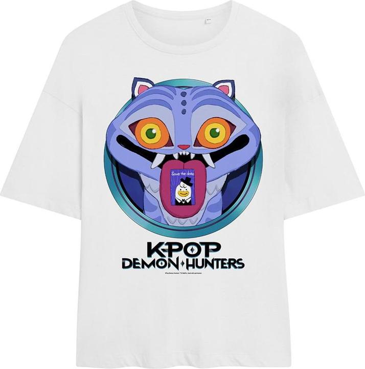 Immagine prodotto K-Pop Demon Hunters Save The Date Maglietta Oversize Derpy Tigre Cartone Animato Donna (L)