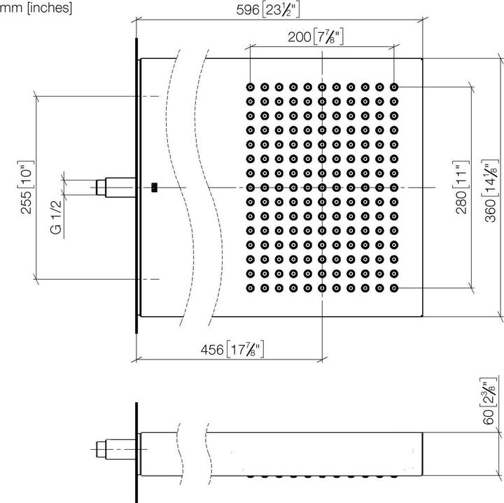 Immagine prodotto Dornbracht Performing Water JustRain doccia a pioggia con attacco a parete, 590x360 mm, 41550979 (24.50 l/min)