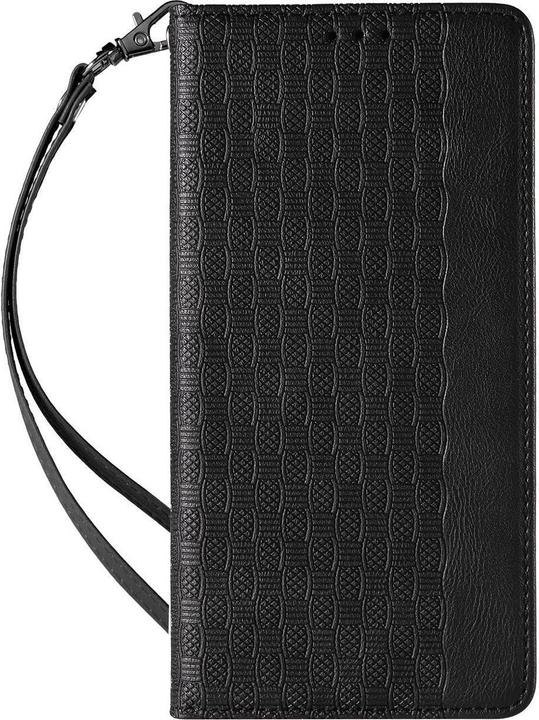 Actual product image Hurtel Magnet Strap Case for iPhone 14 Flip Wallet Mini Lanyard Stand Black (Apple iPhone 14)
