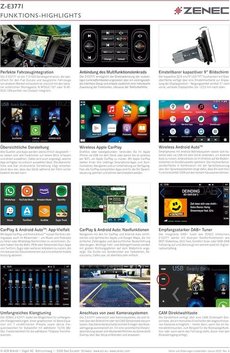 Image du produit Zenec Multimedia System (Apple Carplay, Voiture Android)