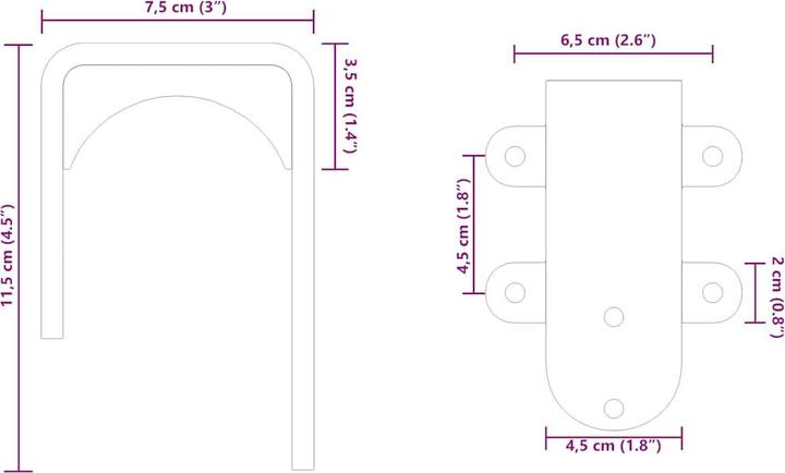 Image du produit VidaXL Supports de dérivation de porte de grange pour rails ronds 4pcs Acier inoxydable