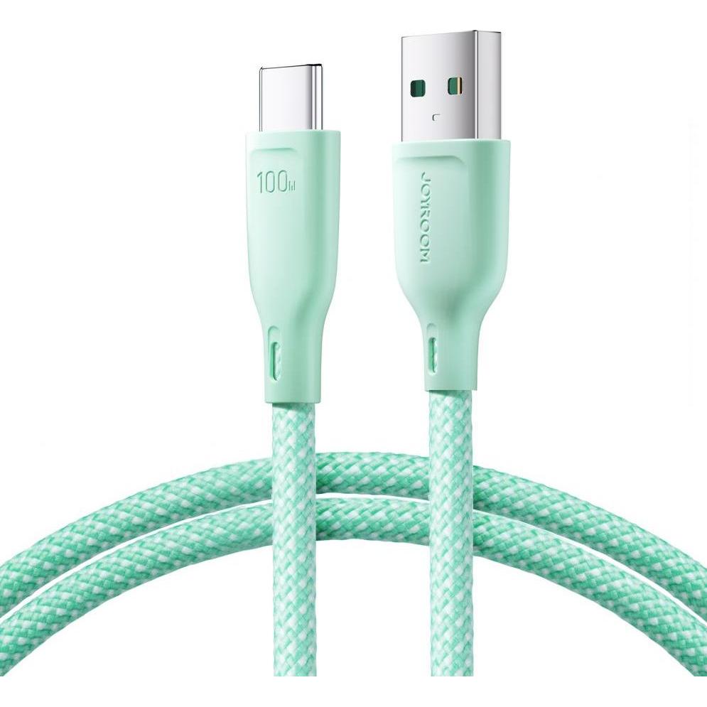 Joyroom Multi-Color Series SA34-AC6 USB-A/USB-C-Kabel 100 W, schnelle Übertragung, 1 m – Grün (1 m, USB 3.2 Gen 1), USB ...