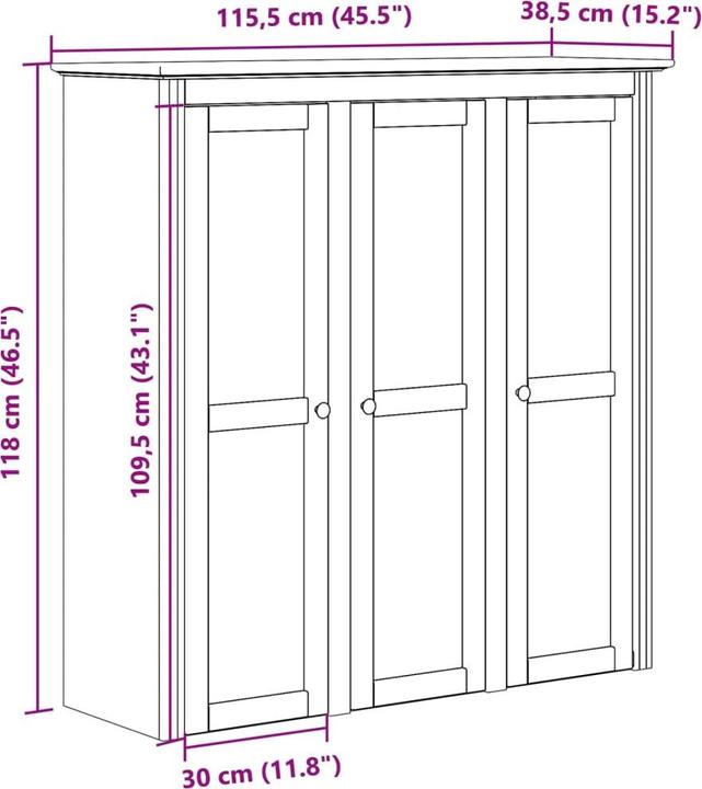 Produktbild vidaXL Nena (115.5 x 37 x 121 cm)
