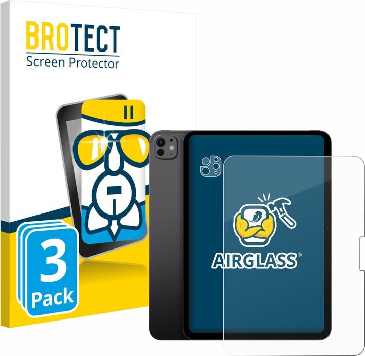 Produktbild BROTECT Schutzglas für Apple iPad Pro 11" 2025 (Display+Kamera) Schutzfolie Panzer Folie Glas Display (3 Stk., Apple iPad Pro 11 2025)