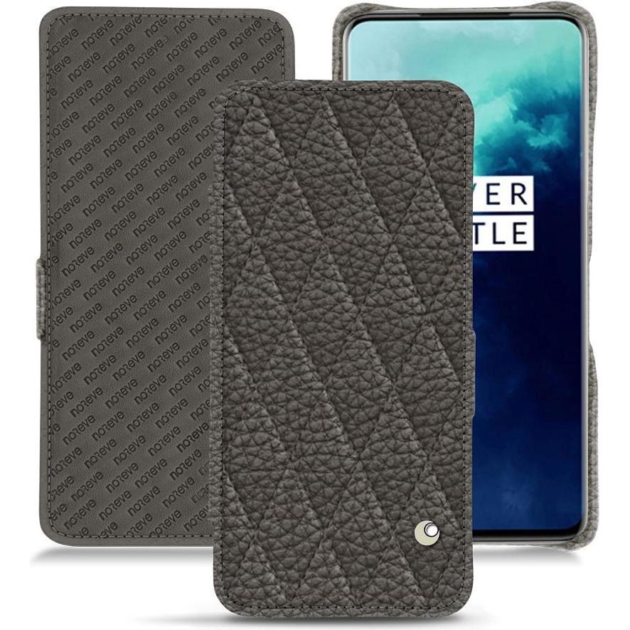 Noreve Lederschutzhülle horizontal (OnePlus 7T Pro), Smartphone Hülle, Grau