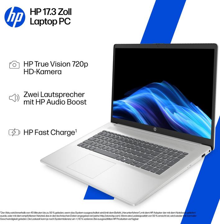 Immagine prodotto HP 17-cp3073ng (17.30", 1000 GB, 16 GB, Germania, AMD Ryzen 7 7730U)