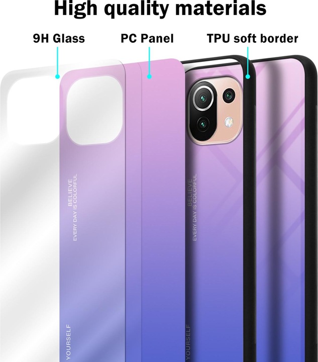 Actual product image Cadorabo TPU 2 colors glass envelope (Xiaomi Mi 11 Lite, Xiaomi Mi 11 Lite 5G, Xiaomi Mi 11 Lite 5G NE)