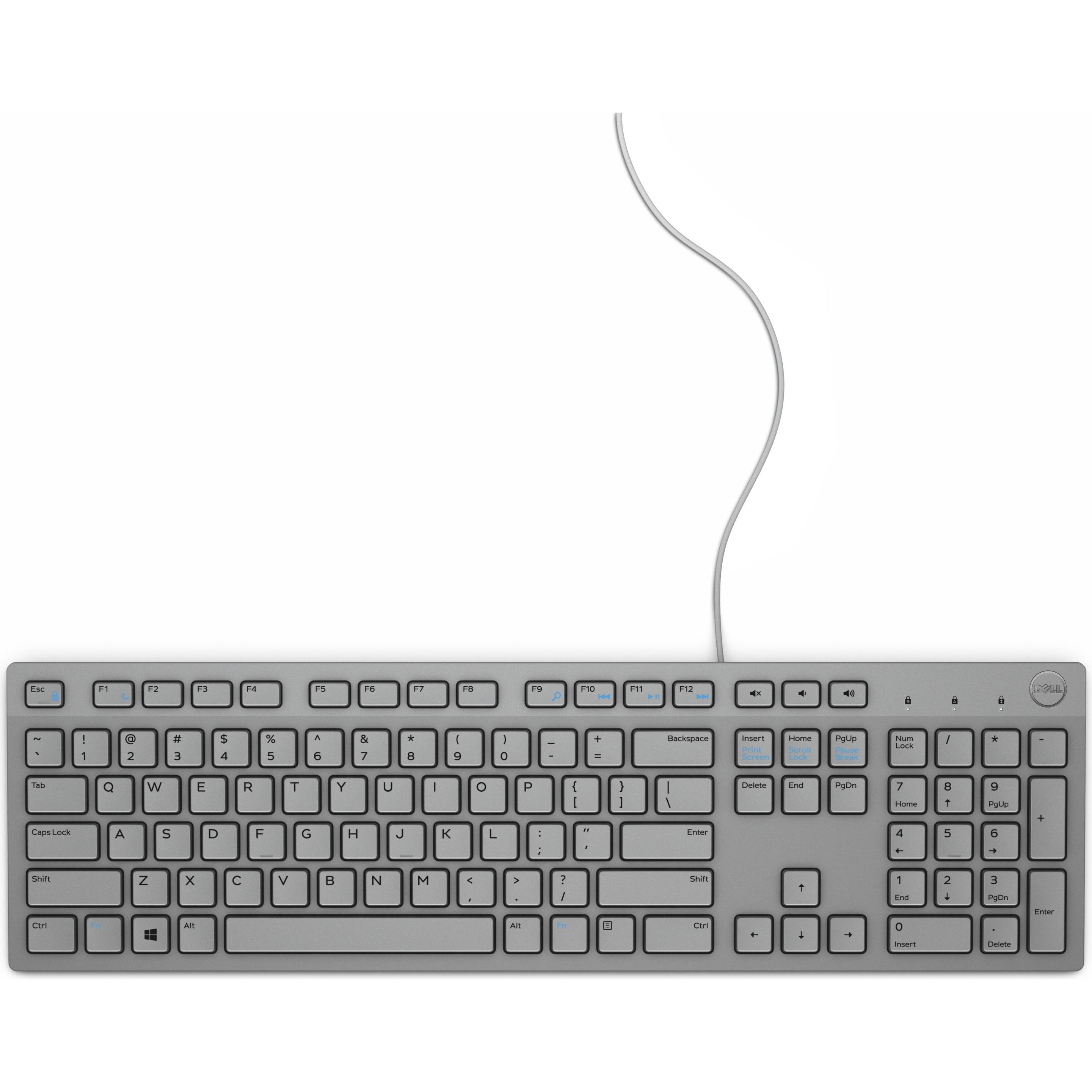 Dell KB216 (DE, Kabelgebunden), Tastatur, Grau