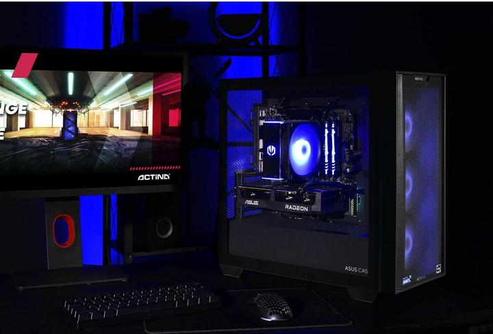 Produktbild Actina 5901443335832 PC Mini Tower AMD Ryzen??? 5 5600 DDR4-SDRAM SSD AMD Radeon RX 7600 Black (1000 GB, 16 GB, AMD Ryzen 5 5600, Radeon RX 7600)