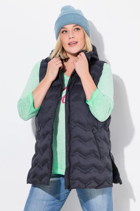 Produktbild Ulla Popken HYPRAR Steppweste, wasserabweisend, Kapuze, Saum-Zipper (46, 48)