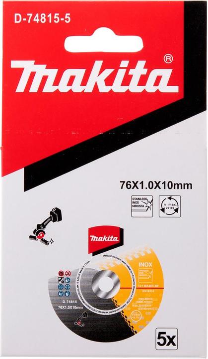 Image du produit Makita MOLETTE DE COUPE 76X1.0MM INOX 5PCS