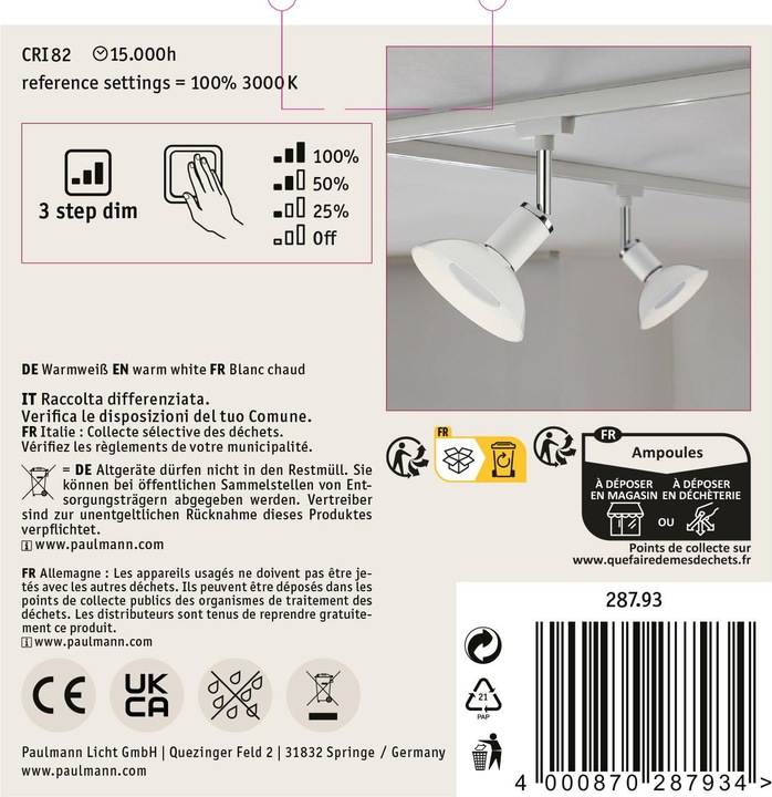 Immagine prodotto Paulmann Specchio (GU10, 4.90 W, 360 lm, 1 x, G)