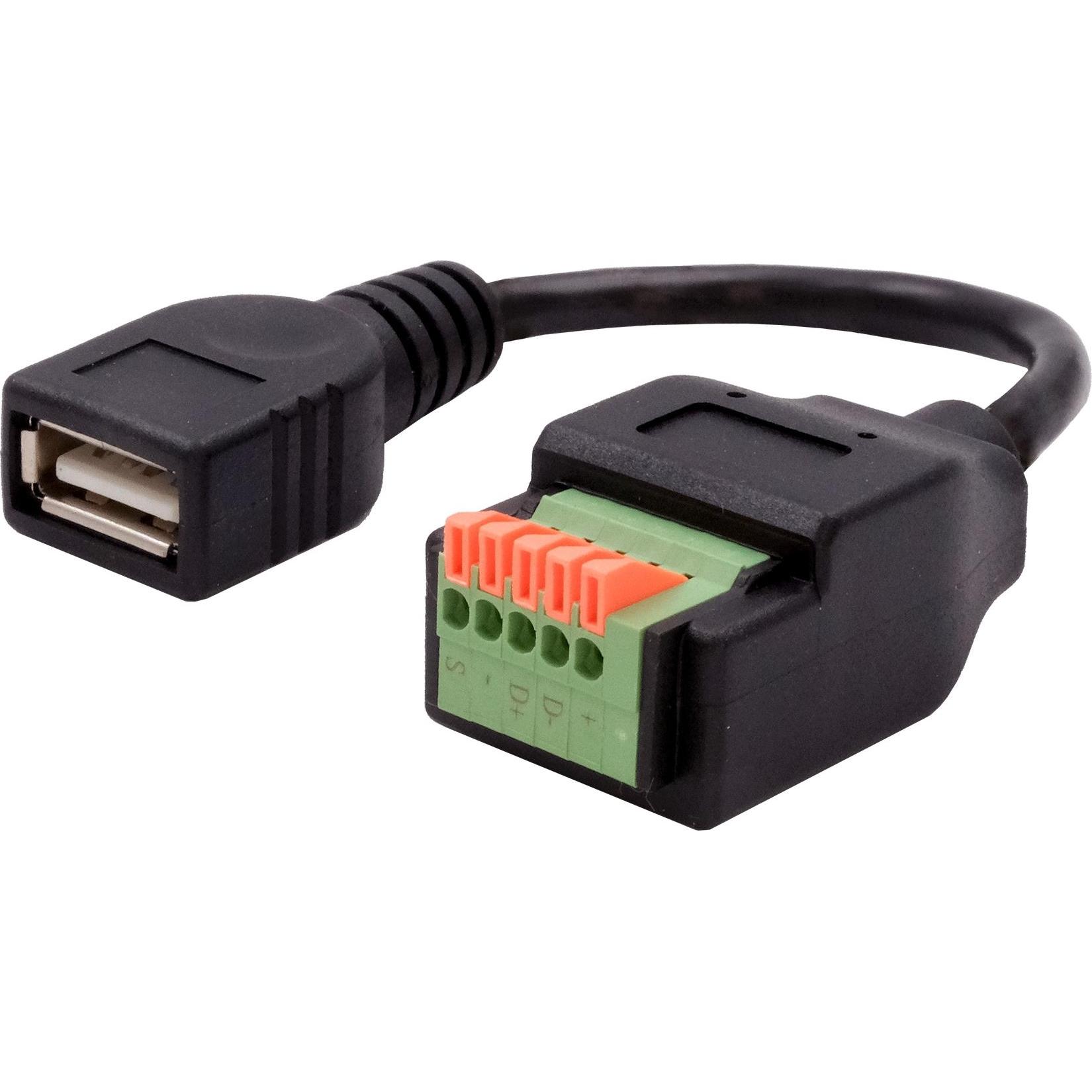 Exsys USB-A Terminal Block Adapter (20 Pin Terminal Block, 15 cm), Data + Video Adapter