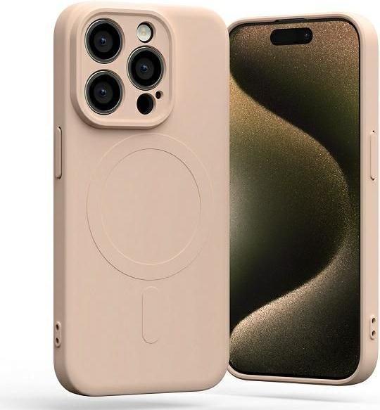 Actual product image MagSafe Semi-Silicone iPhone 15 Pro 6,1" różowo-piaskowy /pink sand (Apple iPhone 15 Pro)