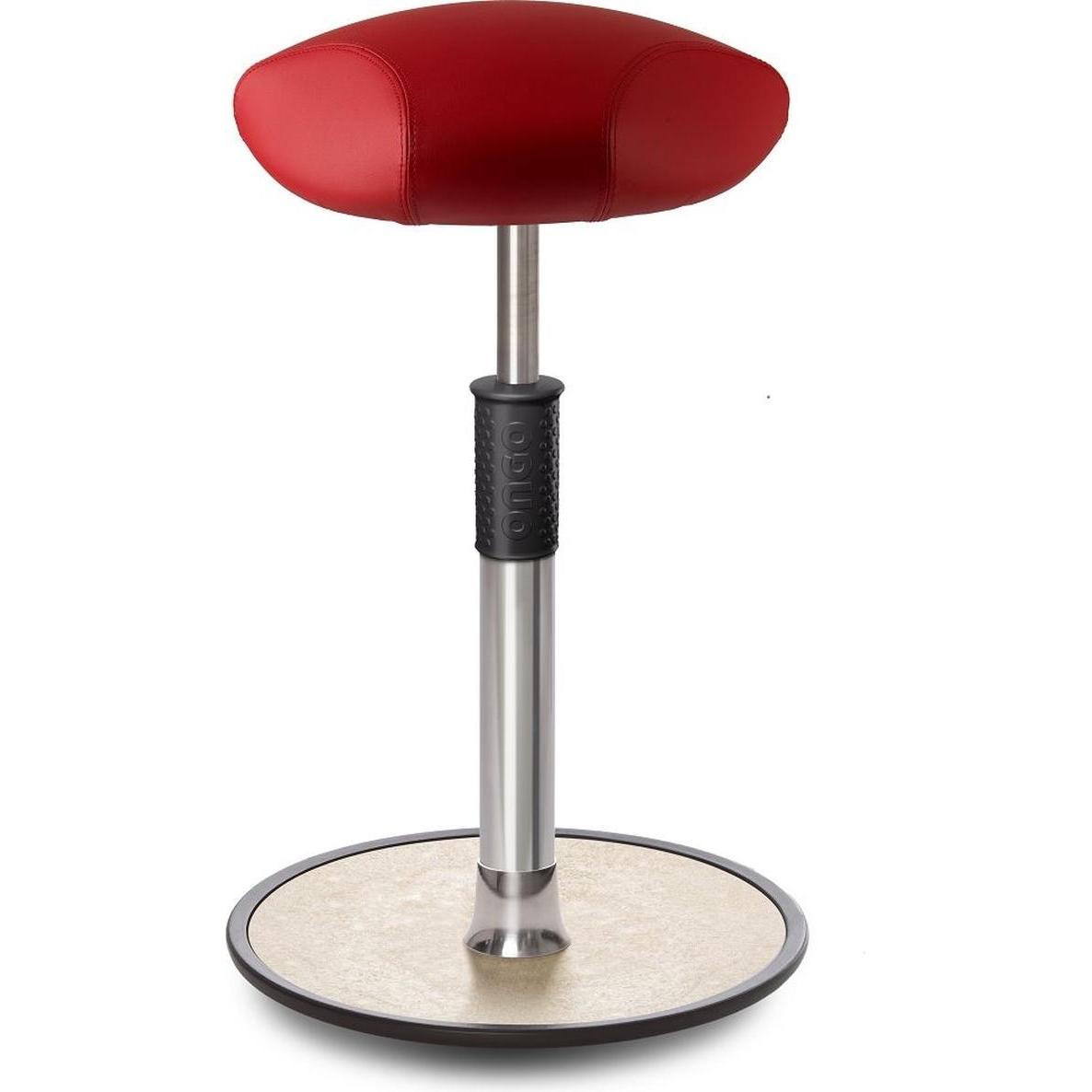 Ongo, Bürostuhl, Sitz- Stehhocker Free Tall Triangel skai Kunstleder Rot Chrom /cremeweiss