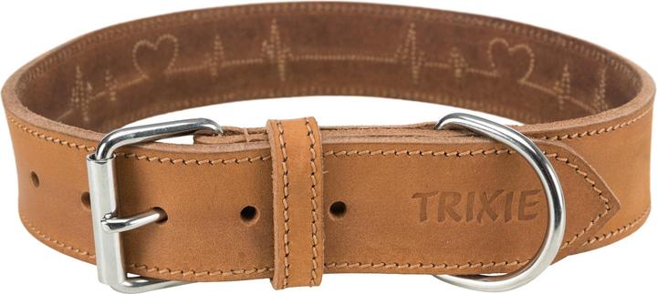 Actual product image Trixie Rustic fat leather necklace Heartbeat (L, Dog, General)