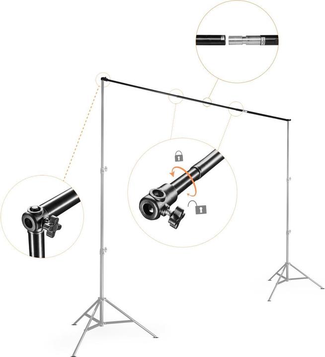 Produktbild Walimex Teleskop Hintergrundstange (224 cm, 6 cm)