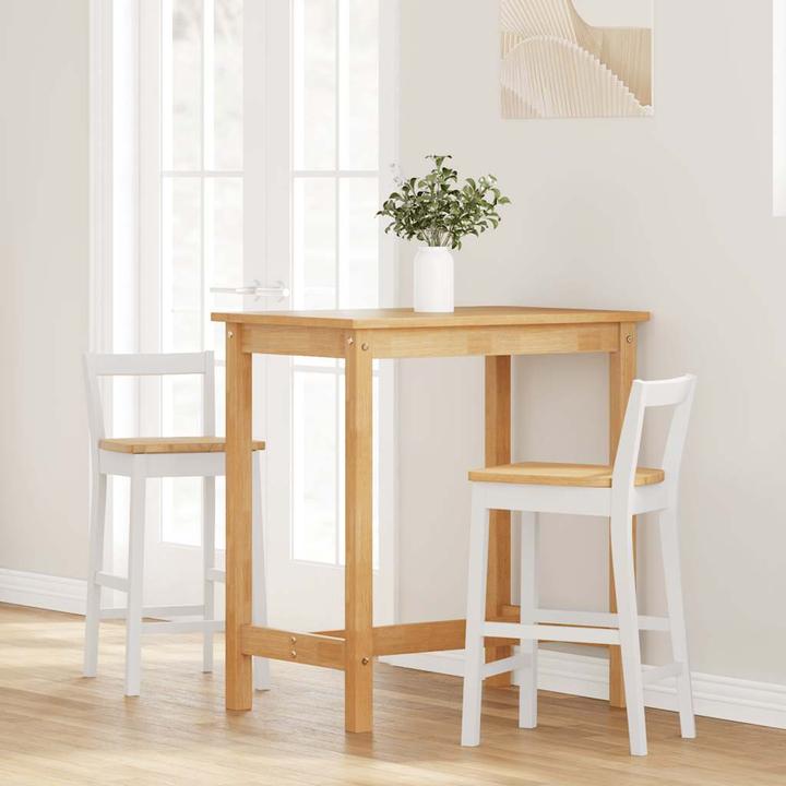 Image du produit VidaXL Tabouret de bar 2 pcs. Blanc Bois massif Hévéa