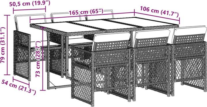 Actual product image vidaXL Garten Essgruppe (106 cm)