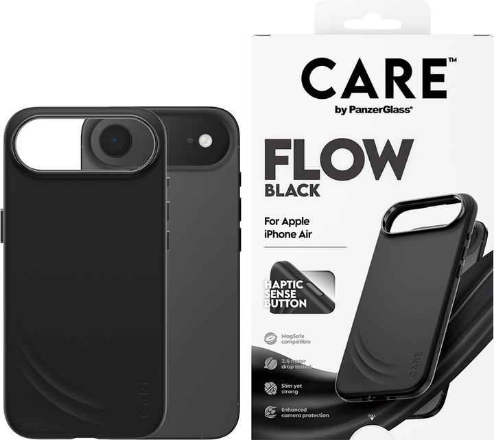 Produktbild PanzerGlass CARE by ® Feature FLOW Case Schwarz m. Cutout for Haptic & MagSafe iPhone Air (Apple iPhone Air)