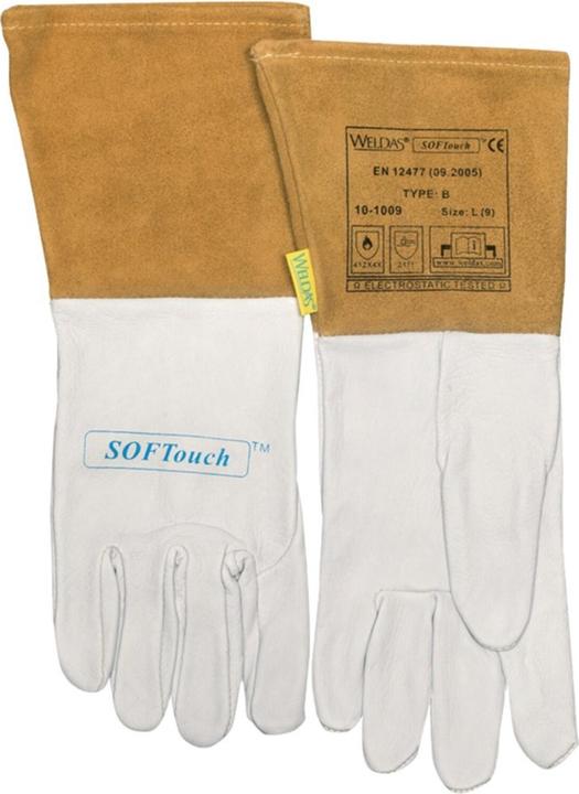 Produktbild Weldas Schweisserhandschuhe Grösse L (9) natur/orange EN 388, EN 12477, EN 1149-2 (9, L)