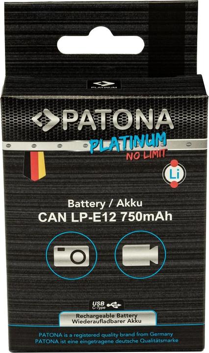 Actual product image Patona Platinum USB-C Canon LP-E12 (Camera battery)