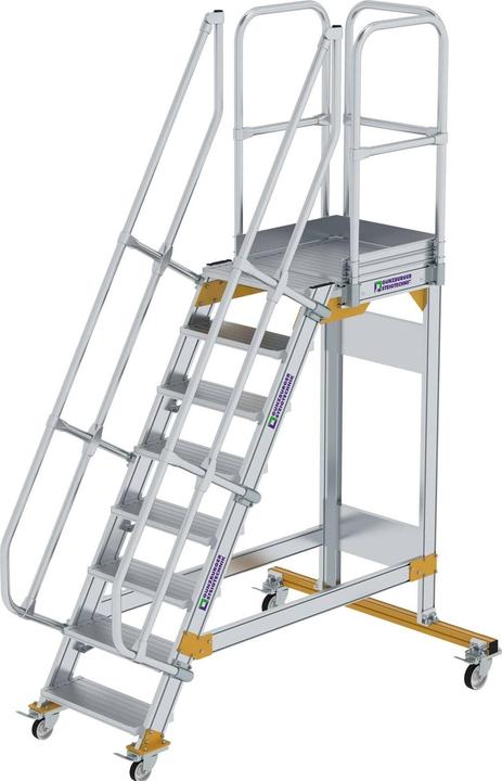 Produktbild Munk Plattformtreppe fahrbar 60° Stufenbreite 600 mm 8 Stufen (Plattformleiter, 60 cm)