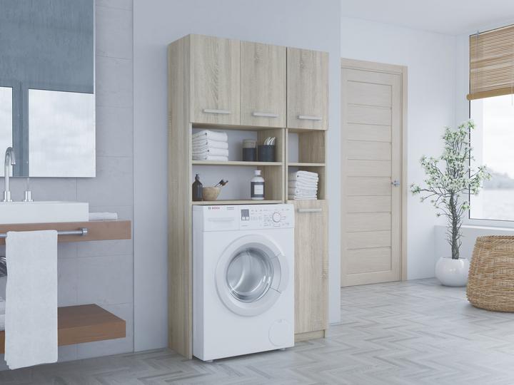 Produktbild Topeshop ZESTAW MARPOL SON Aufbewahrungsschrank für Badezimmer Eiche (96 x 30 x 183 cm)